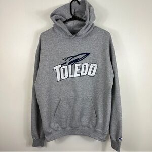 Toledo Rockets Hoodie Sweatshirt College Ohio Gray Adult Sz Medium champion